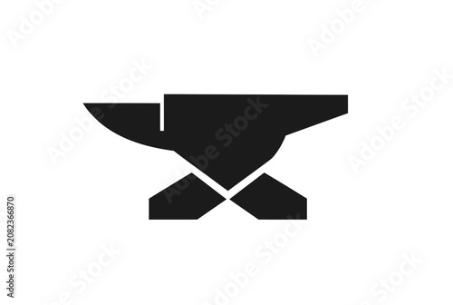 Tableau sur toile Minimalist anvil logo for craft and industrial brand identity.