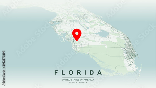 Tableau sur toile Modern minimalist vector map of Florida