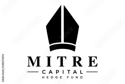Fotografie Mitre Capital logo with a stylized bishop hat icon.