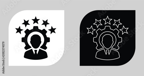 Foto Professional expertise and skill rating vector icon with professional competence