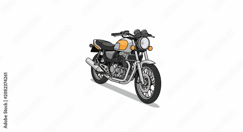 Obraz premium Black and yellow dirt bike with dual suspension on white background.