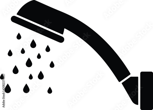 Shower head with water droplets icon