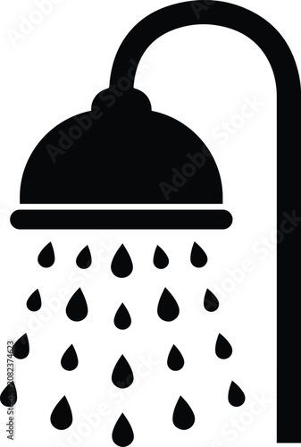 Shower head with water droplets icon