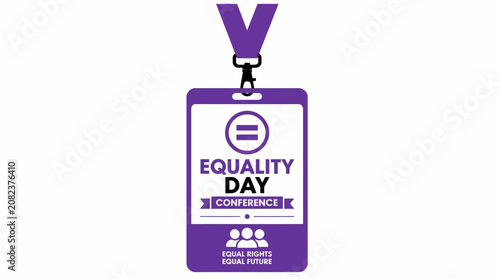 Fotografia Purple ID badge for Equality Day conference event.