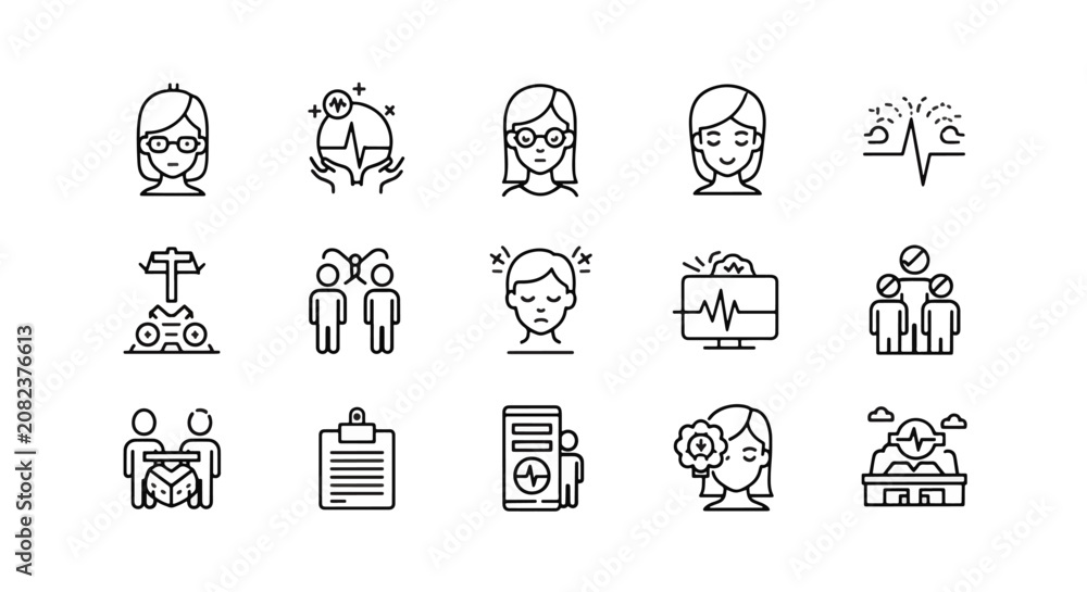 Fototapeta premium Vector illustration of various religious and spiritual symbols.