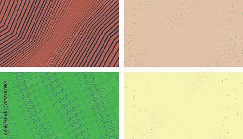 Cuadro en lienzo Diverse set of four abstract vector backgrounds featuring a range of patterns in
