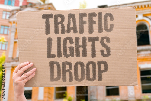 Konstfotografi "Traffic lights droop" Signal fixtures sag on their wires