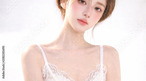 Portrait Fashion White Lace Garment