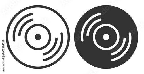 Foto Vinyl Record Music Icon Set
