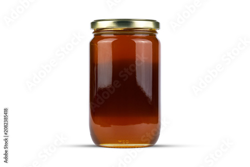 Glass Jar of Honey Isolated