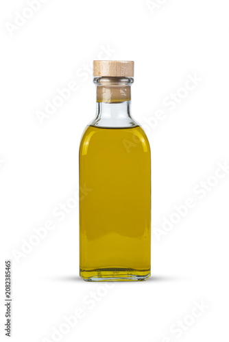 Glass Bottle of Olive Oil Isolated