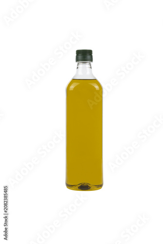 Olive Oil Bottle with Green Cap Isolated