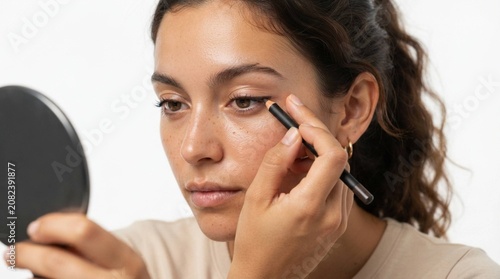 woman applying mascara