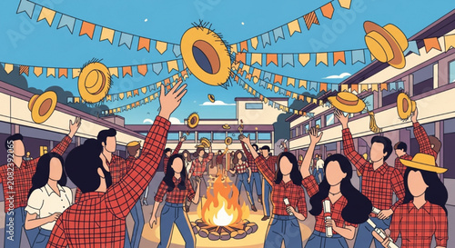 Youth Gathering at Traditional Bonfire Party