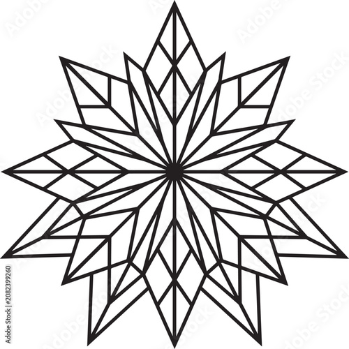 Minimalist geometric North star outline modern abstract cosmic vector graphic