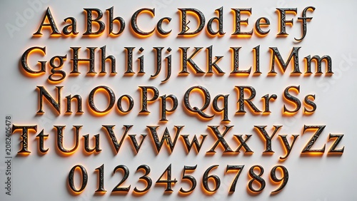 cinematic dark fantasy font kit with molten lava backlighting and engraved celtic details