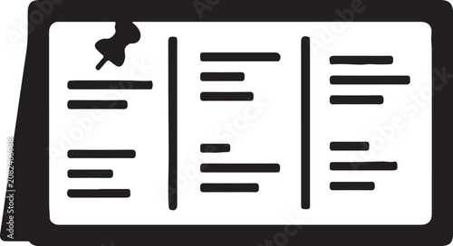 Obraz na płótnie Document notice bulletin board or information display icon with document informa