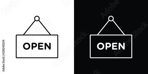 Open sign line drawings pack