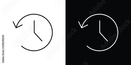 Photos Past time icon line drawings pack