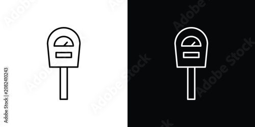 Quadro su tela Parking meter icon line drawings pack