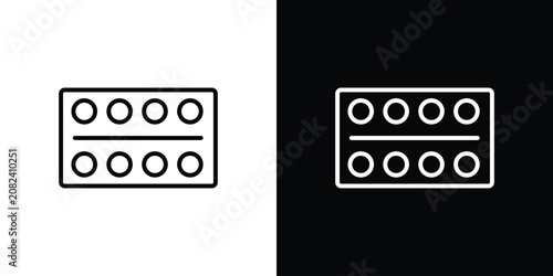 Bild auf Leinwand Pill blister line drawings packicon line drawings pack