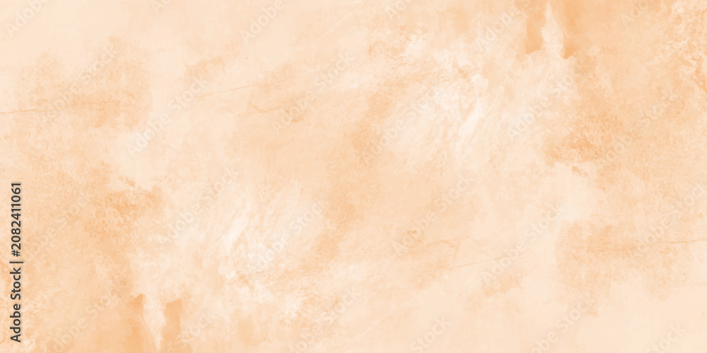 Fototapeta premium Abstract orange watercolor background with soft paint splashes brush strokes and elegant texture for design overlay. Delicate paint splashes and subtle brush strokes.
