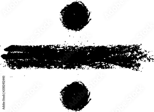Division sign mathematical symbol illustration with chalk drawing style