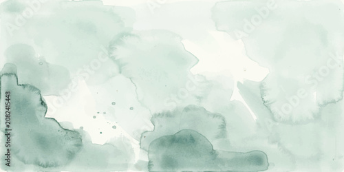 Quadro su tela Blue sky background with soft clouds, watercolor texture, vintage grunge sky ill
