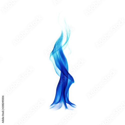 Abstract blue fire flame isolated on transparent background
