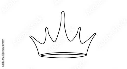 Photos Crown icon, royalty symbol, king queen crown, black line art