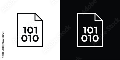 Cuadro en lienzo File Binary icon vector graphics set