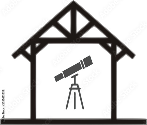 The clean line design is suitable for branding an observatory, an astronomy club, or a field-study base camp.