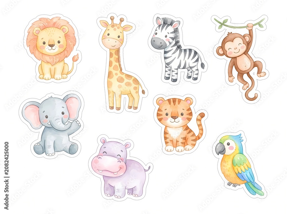 Obraz premium Cute jungle animals