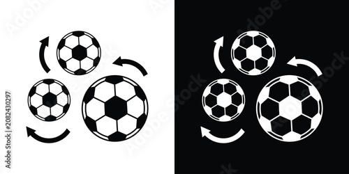 фотографія Football training rotation and soccer team tactics icon