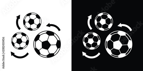 Photography Football training rotation and soccer team tactics icon
