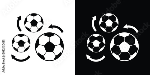 фотографія Football training rotation and soccer team tactics icon