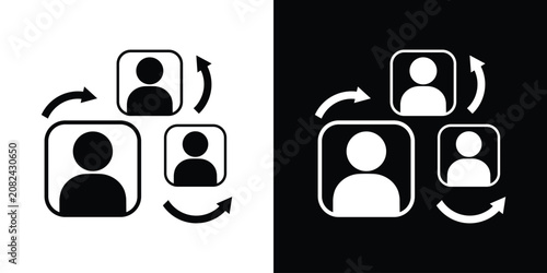 Foto Team substitution and human resources rotation icon