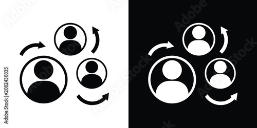 Tableau sur toile Team substitution and human resources rotation icon