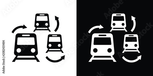 Konstfotografi Train circulation and railway transit network vector icon