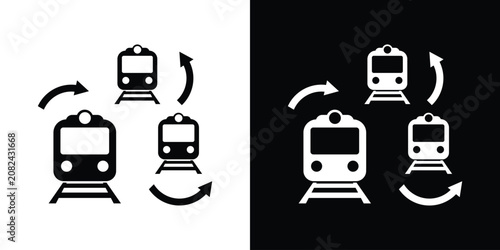 Canvastavla Train circulation and railway transit network vector icon