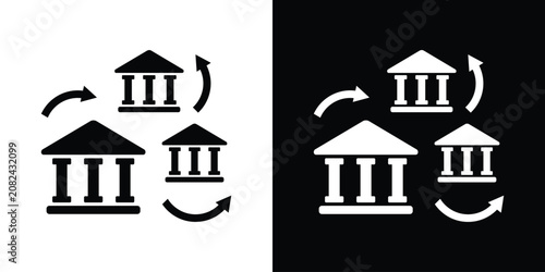 Photos Bank transfer and financial institution exchange vector icon