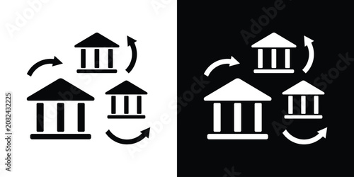 Canvastavla Bank transfer and financial institution exchange vector icon