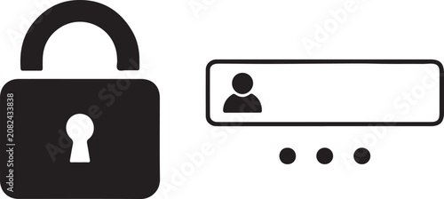 Account security login and password entry icon with security password protection authentication internet identity technology encrypted settings computer application software interface