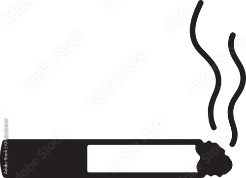 Tableau sur toile Lit cigarette smoking symbol icon with cigarette addiction nicotine illustration