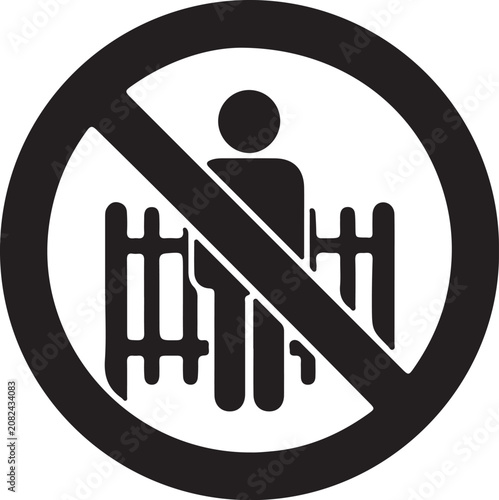 Foto No entry restricted access icon sign with prohibited restricted forbidden trespa