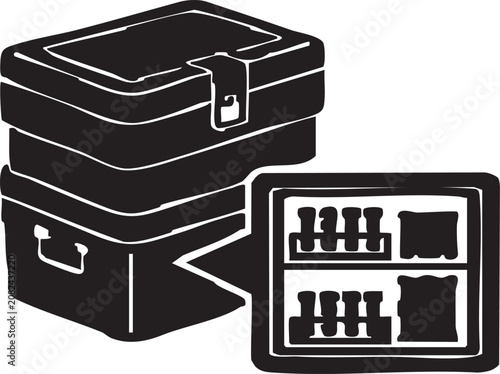 Medical sample transportation container silhouette icon