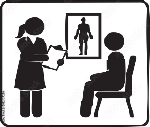 Nutrition monitoring process silhouette icon