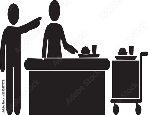 Nutrition service workflow silhouette icon