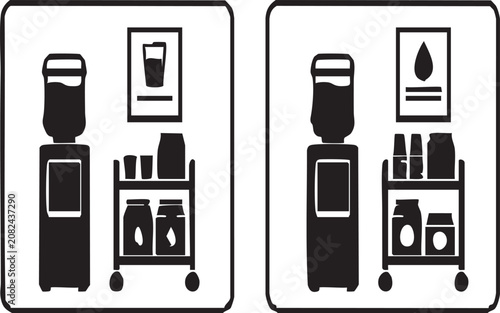 Patient hydration support station silhouette icon