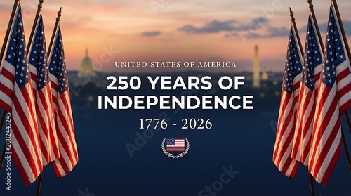 United states 250 years of independence celebration background